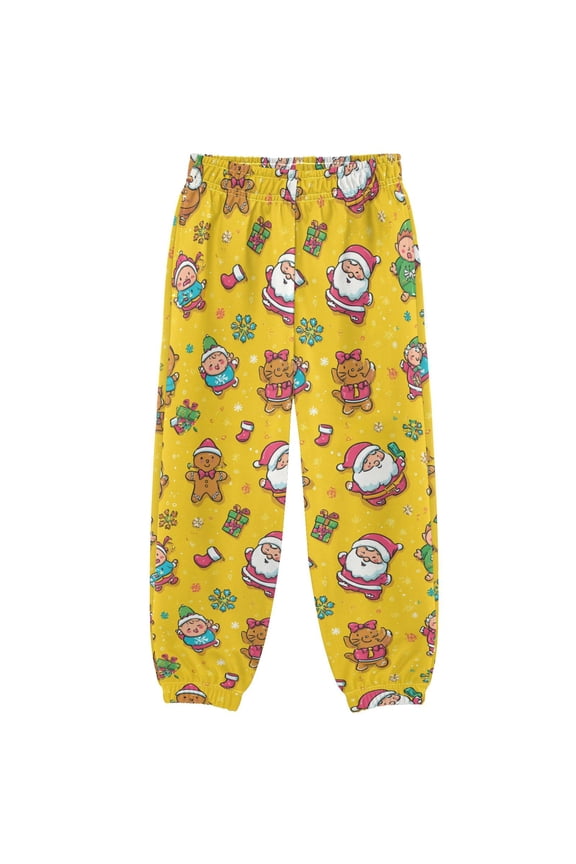 3-10T Pants Santa Claus Elves and Gingerbread Men Cool Casual Sweatpants Joggers