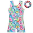 thumbnail image 1 of 3-10Years Leotards for Girls Gymnastics Tumbling Shorts Matching Hair Scrunchie, 1 of 8