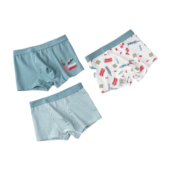 3-11T Boys Boxer Briefs Baby Soft Cotton Toddler Dinosaur Underwear Children Truck Panties (Pack of 3)