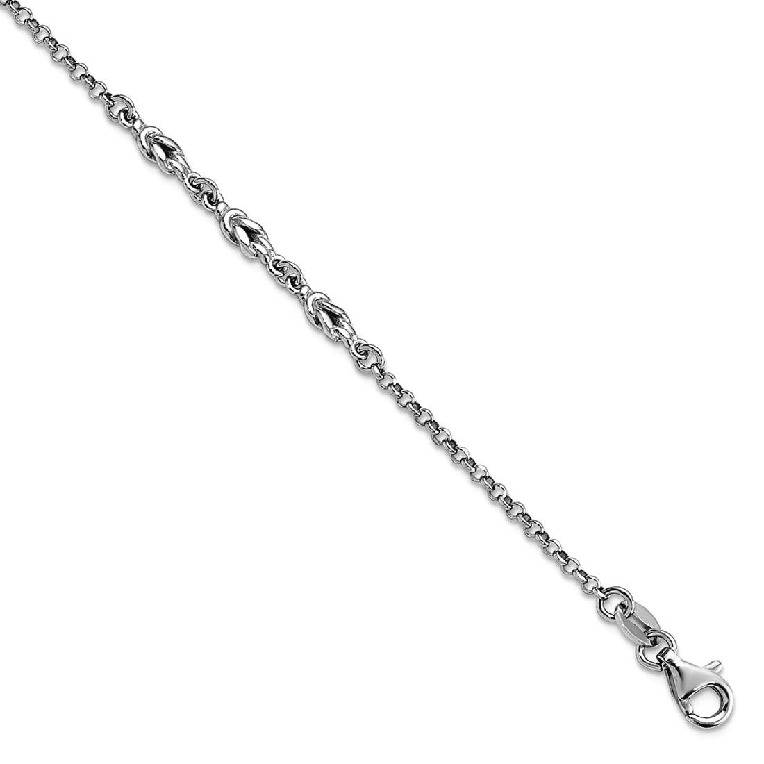 3.11mm 925 Sterling Silver Rhodium Plated With 1inch Extension Anklet 9 Inch Anklet for Women