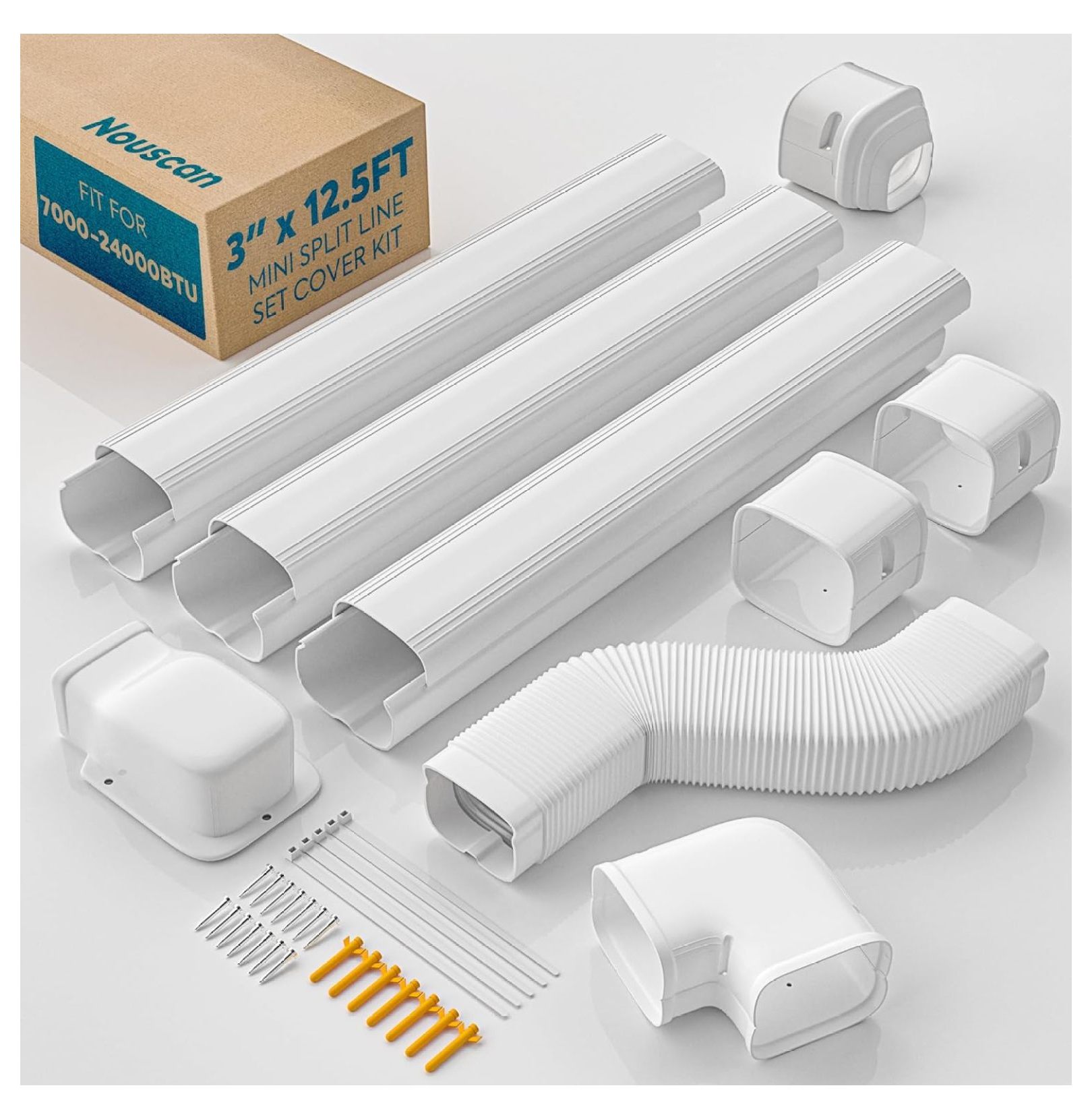 Mini Split Line Set Cover 3" W 7.5Ft L Line Set Cover Kit For Mini ...