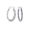 thumbnail image 1 of 3.12 Carat T.G.W. Amethyst Inside Outside Hoop Earrings in Sterling Silver, 1 of 1