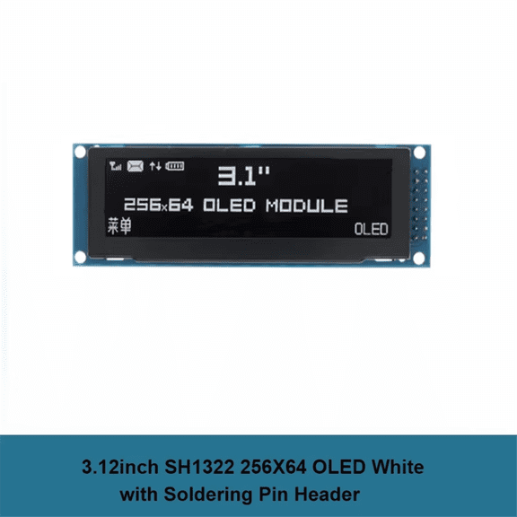3.12 Inch OLED Display 256x64 SSD1322 Driver Graphic LCD Module Parallel/SPI Soldering Pin for /C51 White
