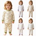 thumbnail image 1 of 3-12 Months Toddler Boy Girls Outfits Long Sleeve Knitted Cotton Tops Pants Clothes Set for 0 6 12 18 24 M 1t 2t 3t 4t 5t Pajamas & Dailywear,Grey, 1 of 7