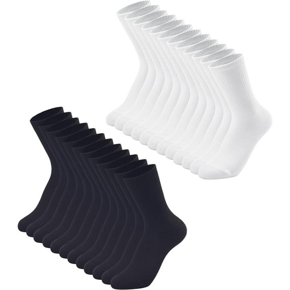 3-12 Pack Womens Crew Socks Size 6-9 LightWeight Thin Casual Calf Socks