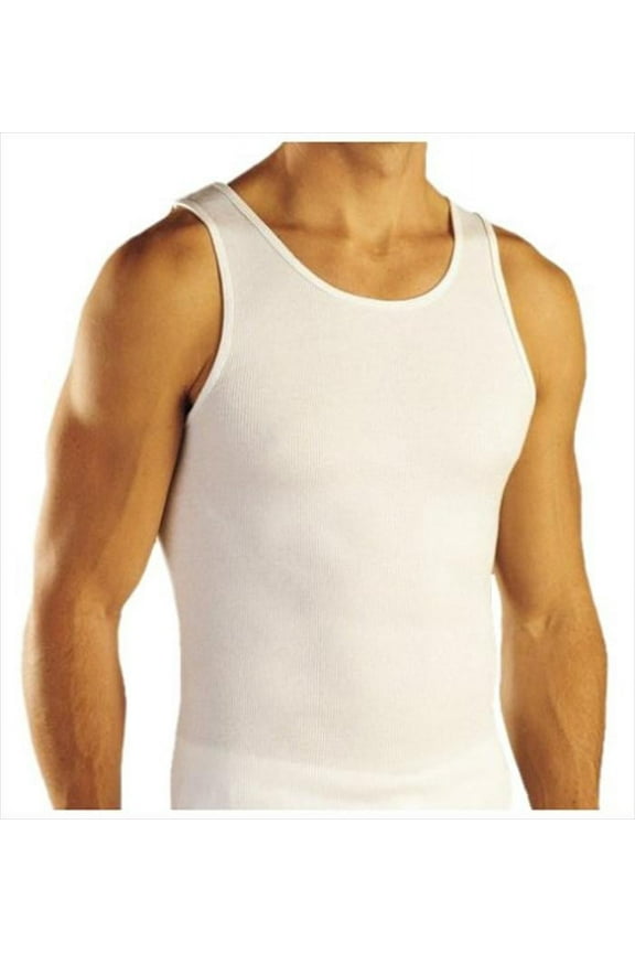3-12 Packs Mens 100% Cotton Tank Top A-Shirt Undershirt Ribbed Black White (L, White, 3 Pack)