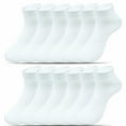 thumbnail image 1 of 3-12 Pairs Ankle/Quarter Crew Men's White Casual Cotton Socks Low Cut Size 9-13, 1 of 4