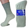 thumbnail image 1 of 3-12 Pairs Diabetic Crew Circulatory Socks Health Men's Women's Cotton 9-11 10-13 13-15 (Gray, 13-15, 3 Pack), 1 of 1