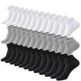 thumbnail image 1 of 3-12 Pairs Mens Plain Solid Cotton Sports Ankle Athletic Socks Low Cut Size 9-13, 1 of 7
