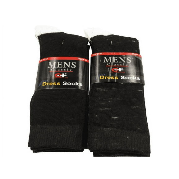 3-12 Pairs New Cotton Plus Men Classic Formal Dress Socks Shoe Size 6-12 (6 Pack)