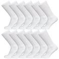 thumbnail image 1 of 3-12 Pairs Non-Skid Diabetic Cotton Crew Circulatory Socks with Non Binding Top (10-13, White, 6 Pack), 1 of 2