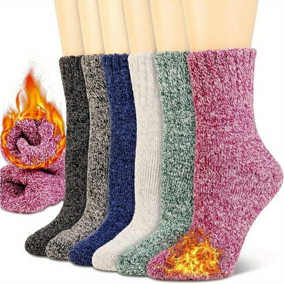 3-12  Pairs Women's Wool Merino Winter Thermal Boot Thick Insulated Heated Crew Socks