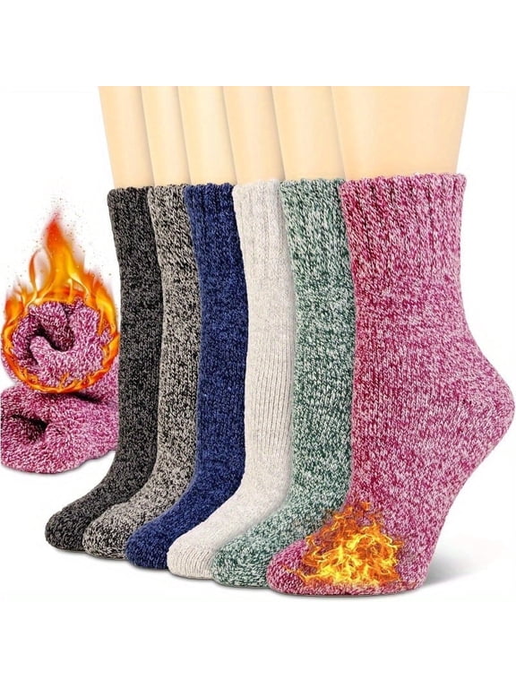 3-12 Pairs Women's Wool Merino Winter Thermal Boot Thick Insulated Heated Crew Socks