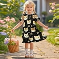 thumbnail image 1 of 3-12 Years Children's Kids Girl Summer Casual Short Sleeve Round Neck Fashion Printed Dress Vestidos para niños, 1 of 8