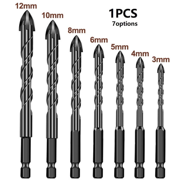 3-12Mm Cross Hex Tile Drill Bits For Glass Concrete Ceramic Hole Opener Brick Hard Alloy Triangle Bit Tool Kit 5Mm Fangkenuo