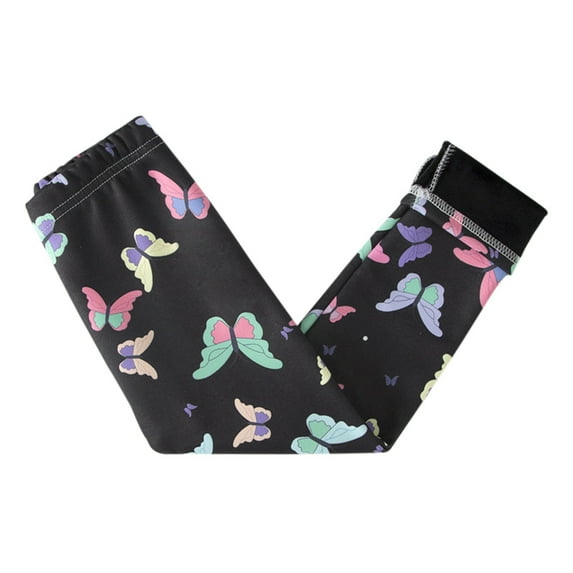 3-12T Girl Winter Fleece Lined Leggings Warm Thick Footless Leggings Kids Thermal Pants Stretchy Trousers