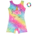 thumbnail image 1 of 3-12T Girls Gymnastics Leotards Sparkly One-Piece Pro Kids Unitard Biketards with Shorts, 1 of 9