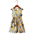 thumbnail image 1 of 3-12Y Kids Toddler Girls Summer Dresses Youth Sleeveless Cotton Dress Baby Floral Graphic Leaf Printed Sundresses, 1 of 8