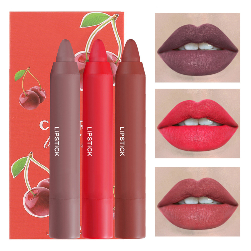 3/12pcs Matte Fruit Lipstick, Long-lasting Waterproof Smudge-proof Easy ...