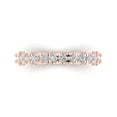 thumbnail image 1 of 3.13 ct Brilliant Round Cut Genuine Cultured Diamond SI1-SI2 I-J Solid Real 14K Rose Gold Eternity Engagement Designer Art Deco Dainty Promise Wedding BW/ size 9.5, 1 of 4