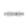 thumbnail image 1 of 3.13 ctw Wedding Band for Women - 14K Rose Gold Natural Aquamarine Stackable Eternity Ring, 1 of 6