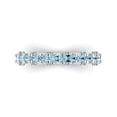 thumbnail image 1 of 3.13 ctw Wedding Band for Women - 14K White Gold Natural Swiss Blue Topaz Stackable Eternity Ring, 1 of 6
