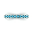thumbnail image 1 of 3.13 ctw Wedding Band for Women - 14K White Gold Simulated Turquoise Stackable Eternity Ring, 1 of 6