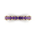 thumbnail image 1 of 3.13 ctw Wedding Band for Women - 14K Yellow Gold Natural Amethyst Stackable Eternity Ring, 1 of 6