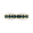thumbnail image 1 of 3.13 ctw Wedding Band for Women - 14K Yellow Gold Natural London Blue Topaz Stackable Eternity Ring, 1 of 6
