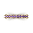 thumbnail image 1 of 3.13 ctw Wedding Band for Women - 14K Yellow Gold Simulated Alexandrite Stackable Eternity Ring, 1 of 6