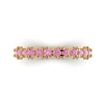 thumbnail image 1 of 3.13 ctw Wedding Band for Women - 14K Yellow Gold Simulated Pink Diamond Stackable Eternity Ring, 1 of 6