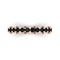 3.13 ctw Wedding Band for Women - 18K Rose Gold Natural Onyx Stackable Eternity Ring