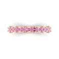 thumbnail image 1 of 3.13 ctw Wedding Band for Women - 18K Rose Gold Simulated Pink Diamond Stackable Eternity Ring, 1 of 6
