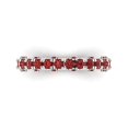 thumbnail image 1 of 3.13 ctw Wedding Band for Women - 18K White Gold Natural Garnet Stackable Eternity Ring, 1 of 6