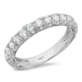 thumbnail image 1 of 3.13 ctw Wedding Band for Women - 18K White Gold White Sapphire Stackable Eternity Ring, 1 of 6