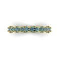 thumbnail image 1 of 3.13 ctw Wedding Band for Women - 18K Yellow Gold Blue Moissanite Stackable Eternity Ring, 1 of 6