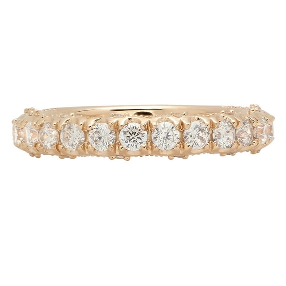 3.13 ctw Wedding Band for Women - 18K Yellow Gold Moissanite Stackable Eternity Ring
