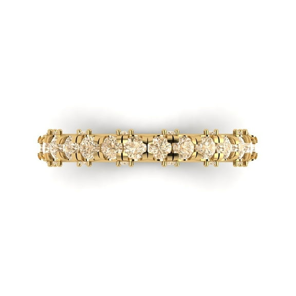 3.13 ctw Wedding Band for Women - 18K Yellow Gold Natural Morganite Stackable Eternity Ring