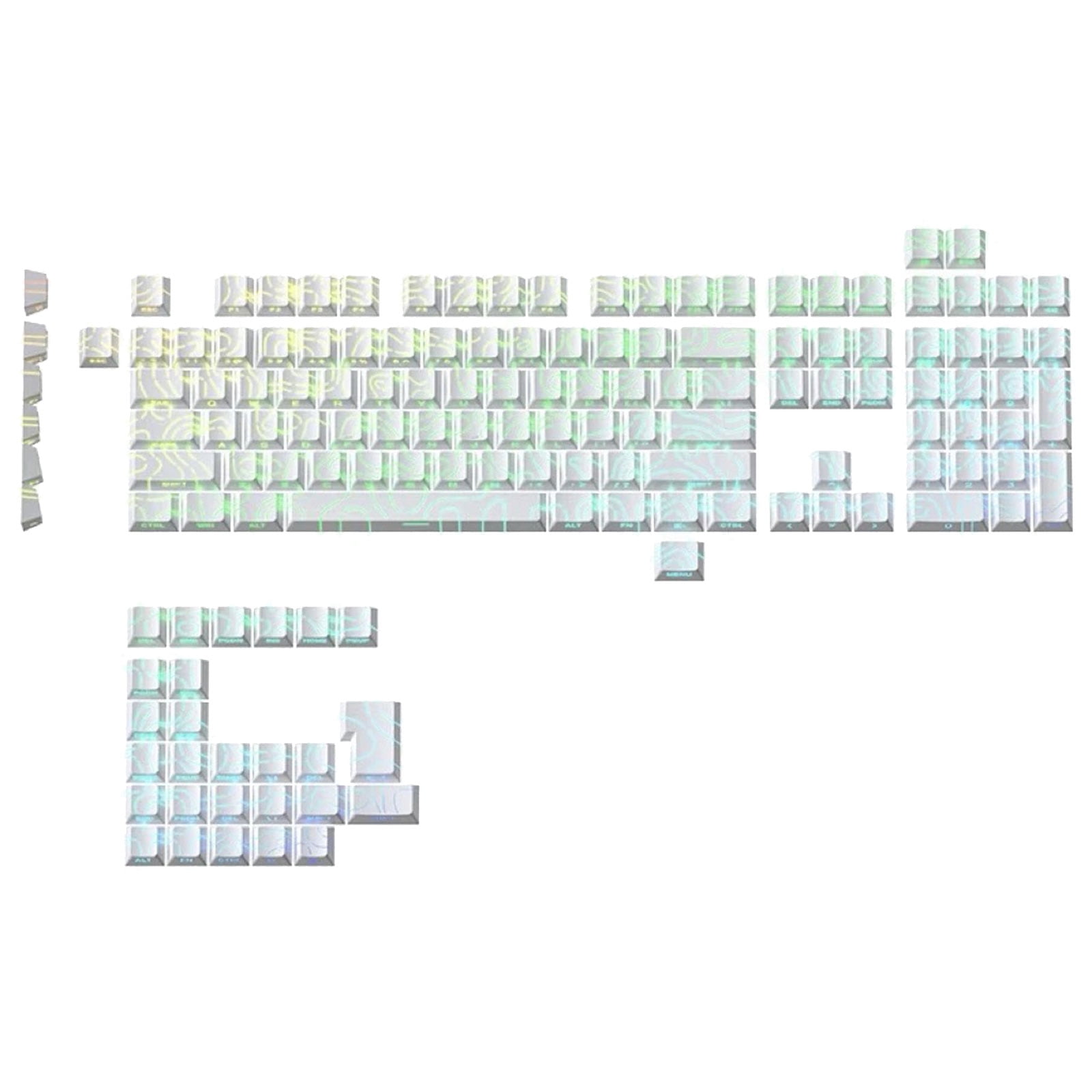 3. 133Key Anti-Wear Topographic Keycaps, Contour4.0 Optimized Design ...