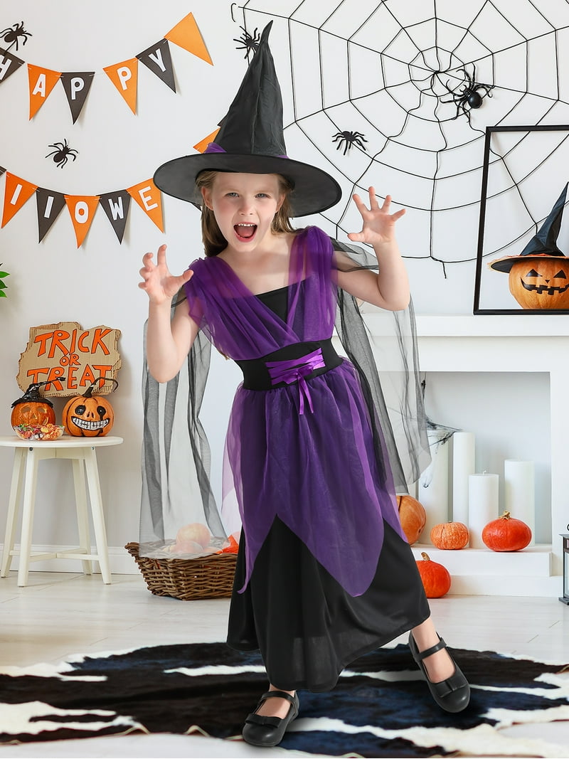 3-13Y Girls Halloween Carnival Party Witch Bat Cosplay Dress Toddler Teens  Halloween Costume Dress Up Outfits - Walmart.com