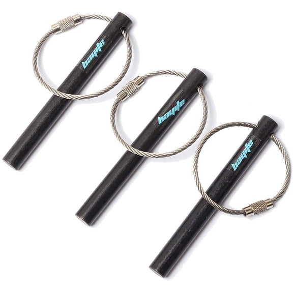 3.14'' Pack of 3 Drilled Ferro Rod Flint Fire Starter with Keychain | Survival Ferrocerium Rods Flint Steel Fire Starter with Keychain Ring, 3.14"(8cm) x 5/16"(8mm)