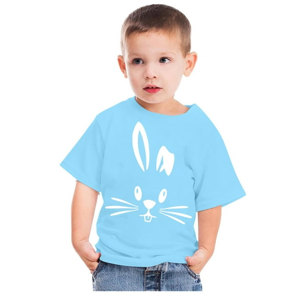 3-14 Years Easter Shirts for Girls Boys,Cute Toddler Rabbit Shirt,Casual Summer Round Neck Happy Easter Short Sleeve Tee Tops Pullover ,Toddler Easter Bunny Shirts