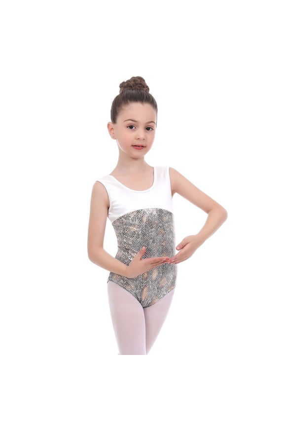 3-14 Years Kids Girls Gymnastics Leotard Sleeveless Fitness Outfit Unitard Dance Clothing Leotard Bodysuit