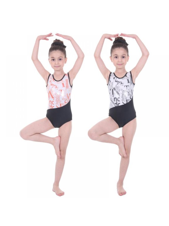 3-14 Years Kids Gymnastics Leotards for Girls Kids Sleeveless Athletic Dance Outfit