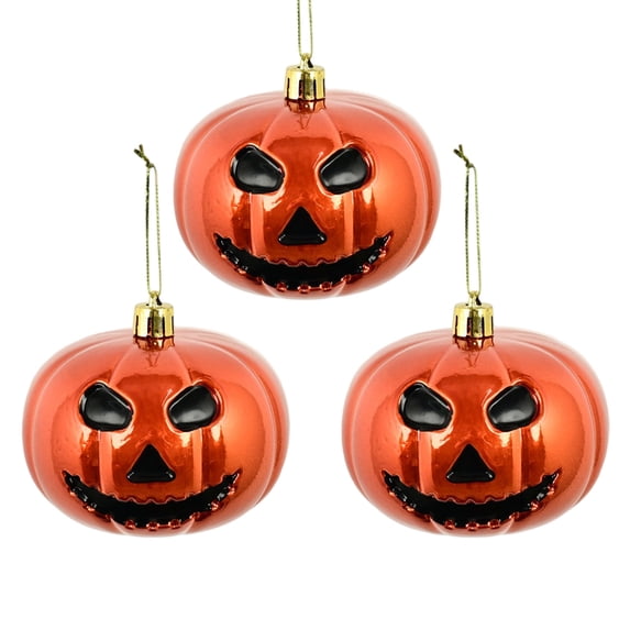 3.14 in. Halloween Eerie Ghost Face Balls 3 Pcs — Colorful Finish with Creepy Shadow Accents, Halloween Decorations for Porch Ceilings, Tree Branches & Entryway Displays — perfect for Costume Parties
