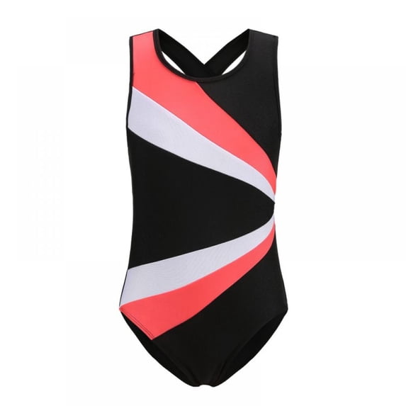 3-14T Girls And Toddlers Gymnastics Leotard Kids Activewear Dresses Colorful Ribbons Sleeveless Dance Ballet Suit