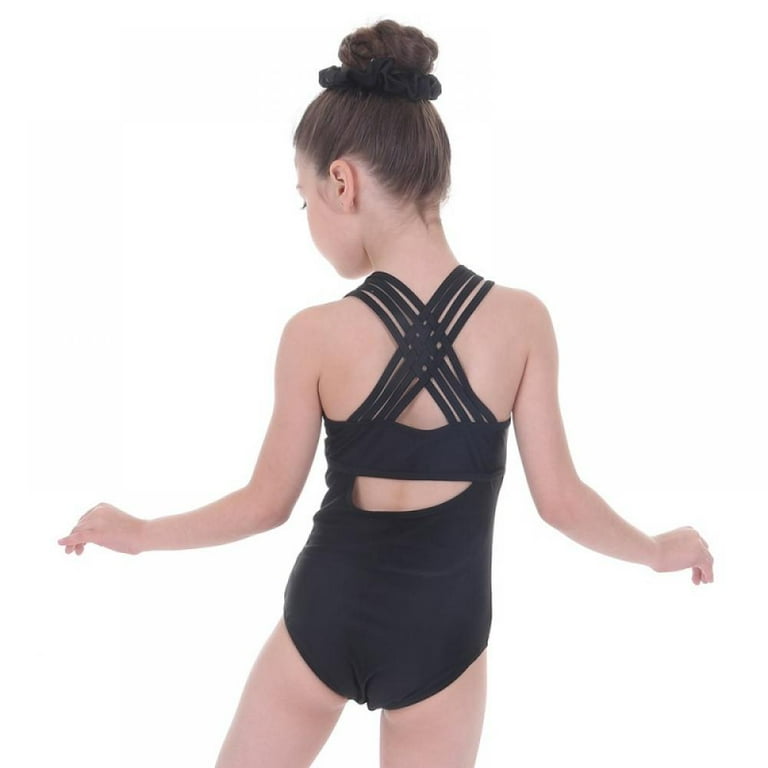 3-14T Girls Gymnastic Unitards Kids Ballet Leotard Crisscross