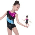 thumbnail image 1 of 3-14T Girls Gymnastics Leotard Kids Dance Ballet Suit Shiny Patchwork Dancewear Dance Ballet Unitard, 1 of 7