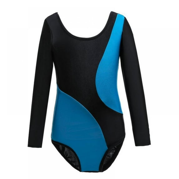 3-14T Girls Gymnastics Leotard Toddlers Kids Activewear Dresses Long Sleeve Dance Ballet Suit