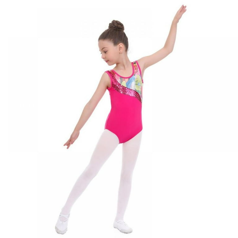 3-14T Girls Gymnastics Sleeveless Bodysuit Clothes Kids Dancewear  Activewear Dresses